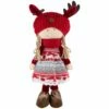 Hot Sale ⭐ 16'' Little Nordic Girl in Moose Antler Hat 🎄 Christmas Figure by Northlight 🔥