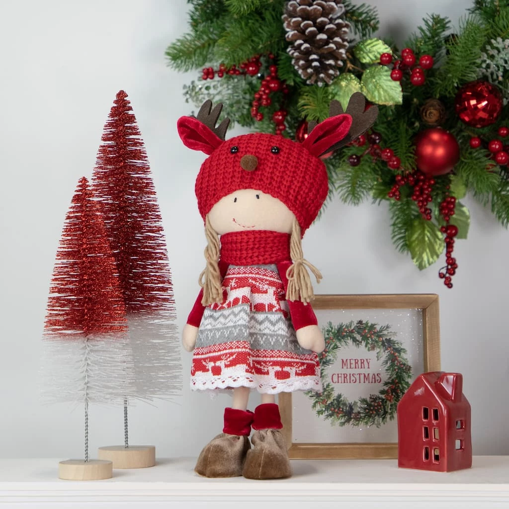 Hot Sale β 16'' Little Nordic Girl in Moose Antler Hat π Christmas Figure by Northlight π₯ - Image 2
