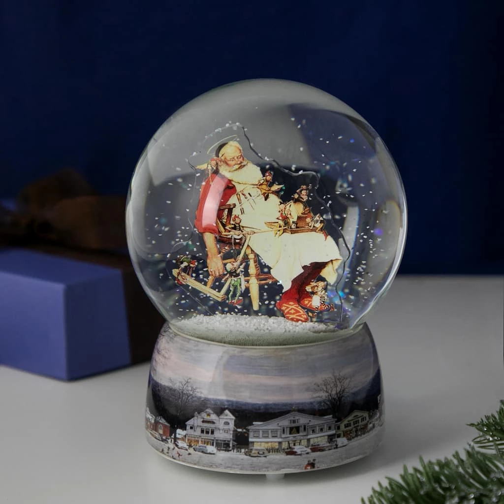 Hot Sale ๐ 6.5" Norman Rockwell Santa and His Helpers โ Christmas Snow Globe by Northlight ๐ - Image 2