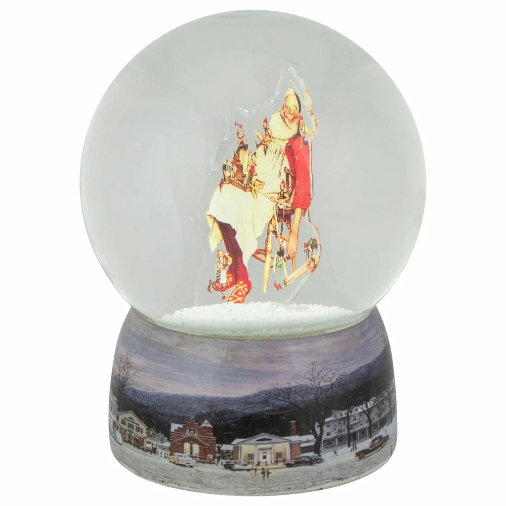 Hot Sale ๐ 6.5" Norman Rockwell Santa and His Helpers โ Christmas Snow Globe by Northlight ๐ - Image 6