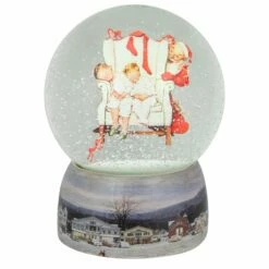 Best Pirce 🧨 6.5" Norman Rockwell Santa Looking at Two Sleeping Children 🎄 Christmas Snow Globe by Northlight 🥰