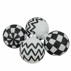 Hot Sale ⭐ 2.5" Black & White Glass Ball Décor Set by Northlight 🔥