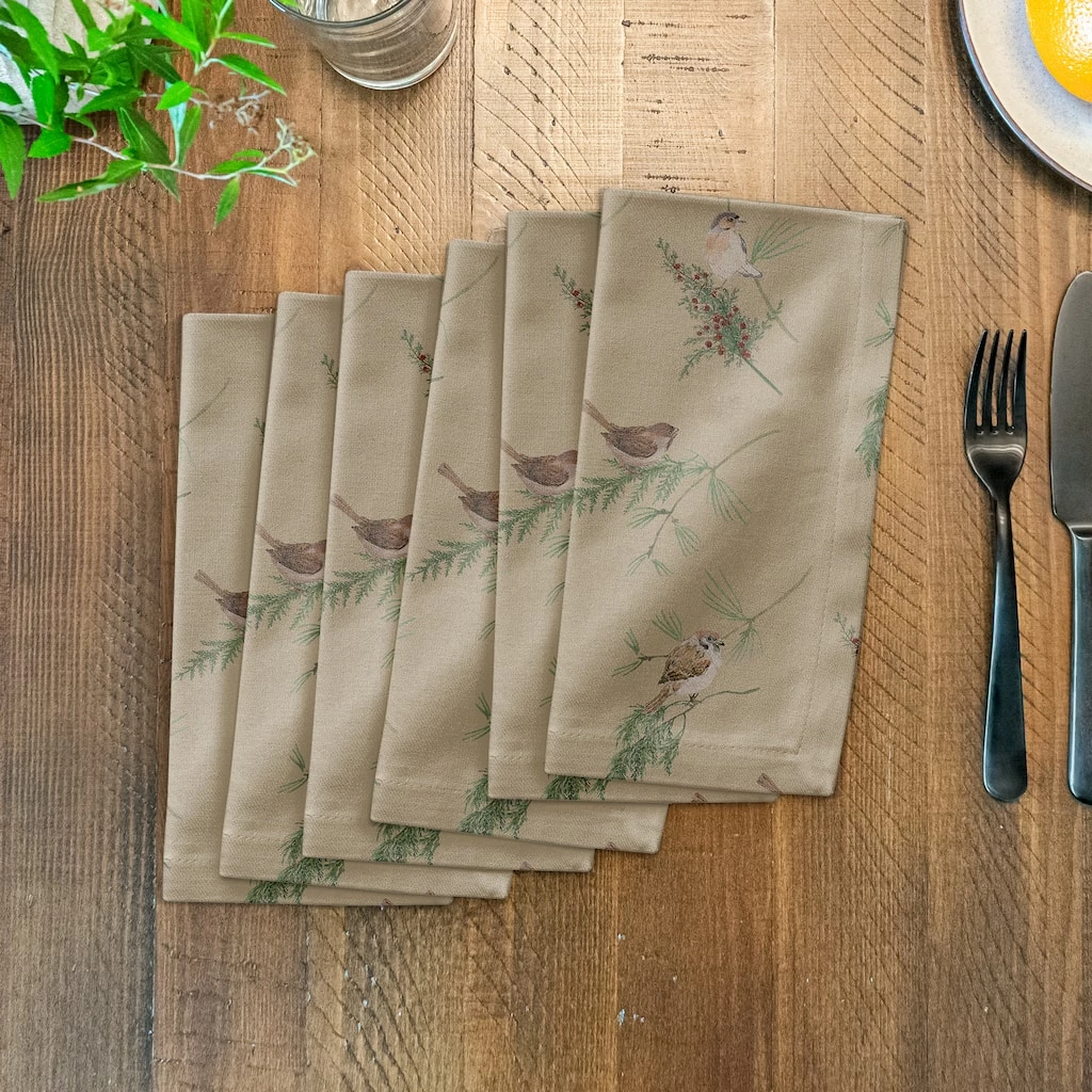 Top 10 ⭐ Pine Birds on Brown Cotton Twill Napkin by Designs Direct 🛒 - Image 3