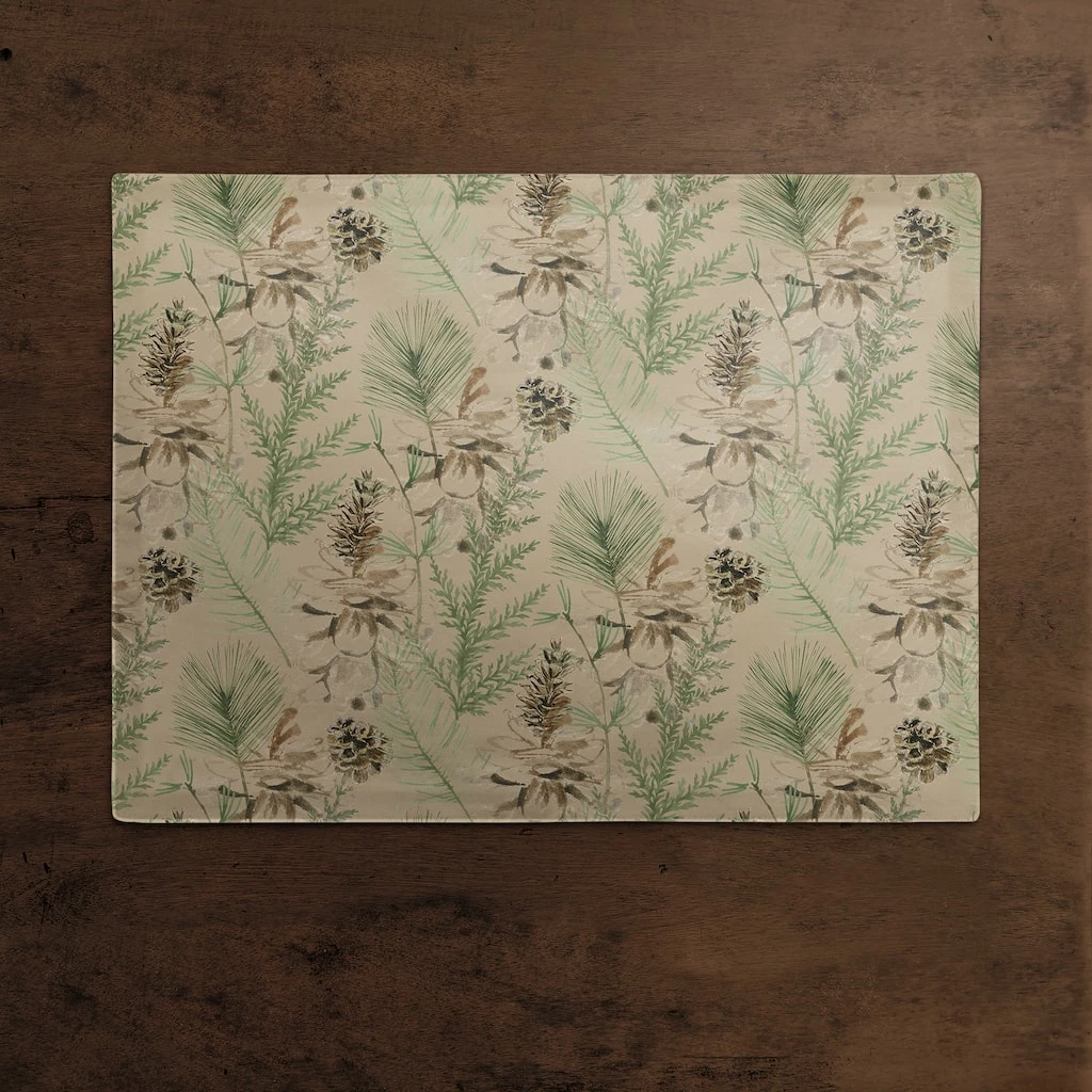 Best reviews of ๐ Pine Cones & Greenery on Brown Cotton Twill Placemat by Designs Direct ๐คฉ - Image 2