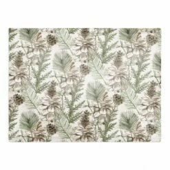 Best Pirce 🎉 Pine Cones & Greenery on White Cotton Twill Placemat by Designs Direct 🤩