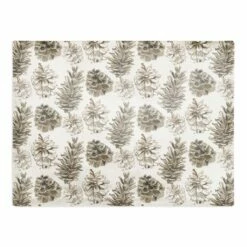 Wholesale 💯 Pine Cones on White Cotton Twill Placemat by Designs Direct 🤩