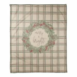 Discount 👍 Merry & Bright Plaid Coral Fleece Blanket by Designs Direct ❤️
