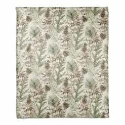 Buy 😀 Pinecones & Greenery on White Coral Fleece Blanket by Designs Direct ⌛