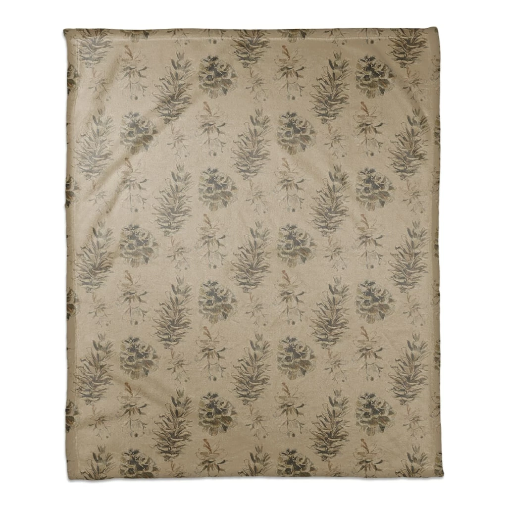 Promo 🛒 Pinecones on Brown Coral Fleece Blanket by Designs Direct 😉