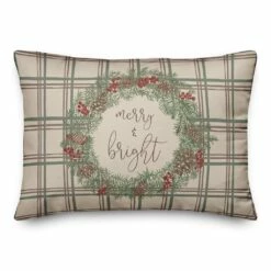 Buy 👏 Merry & Bright Plaid Rectangle Throw Pillow by Designs Direct 😀