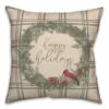 Wholesale ❤️ Happy Holidays Plaid Square Throw Pillow by Designs Direct 🎁