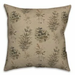Cheap ✔️ Pinecones on Brown Square Throw Pillow by Designs Direct ✨