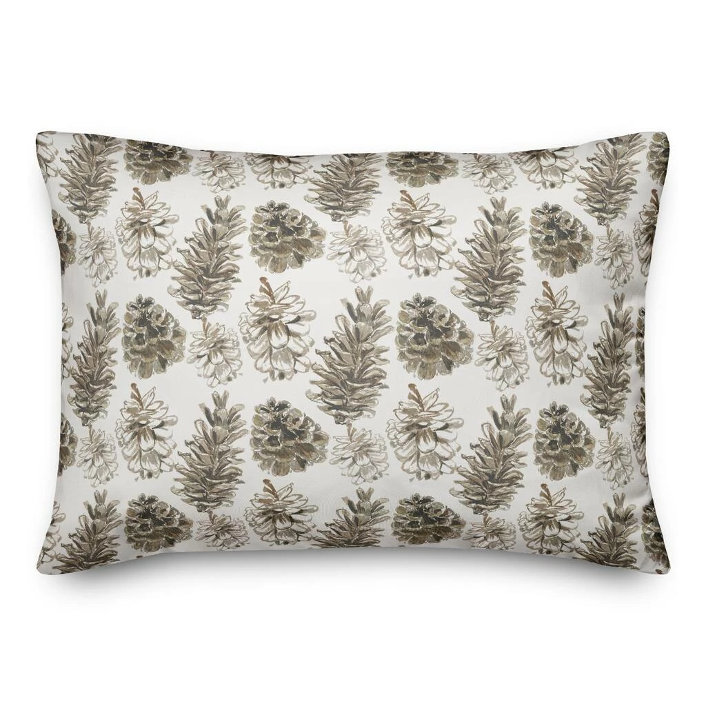 Buy โจ Pinecones on White Rectangle Throw Pillow by Designs Direct ๐ - Image 2