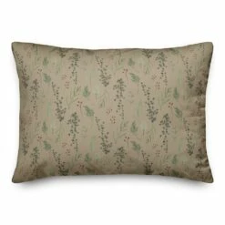 Wholesale 😀 Pine Greenery on Brown Rectangle Throw Pillow by Designs Direct 🧨
