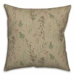 Deals 🌟 Pine Greenery on Brown Square Throw Pillow by Designs Direct 🛒