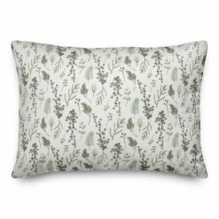 Buy ⌛ Pine Greenery on White Rectangle Throw Pillow by Designs Direct ✨
