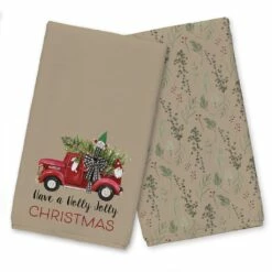 Best deal 💯 Brown Holly Jolly ❄ Christmas Tea Towel Set by Designs Direct ⌛