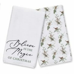 Discount 🤩 White Believe in Magic Tea Towel Set by Designs Direct ⌛
