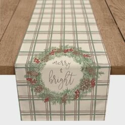 Budget ✔️ 72" Merry & Bright Plaid Cotton Twill Runner by Designs Direct 🧨