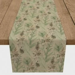 Cheap โจ 90" Pinecones & Greenery Cotton Twill Runner by Designs Direct โญ