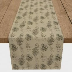 Best Sale ✔️ 72" Brown Pinecones Cotton Twill Runner by Designs Direct 🔥