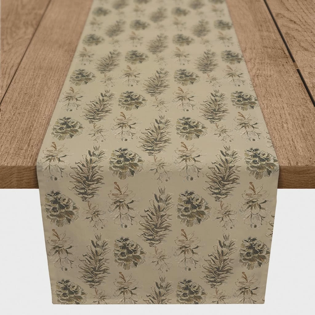 Best Sale ✔️ 72" Brown Pinecones Cotton Twill Runner by Designs Direct 🔥