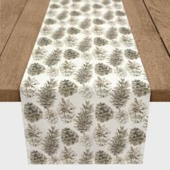 Best reviews of 🤩 72" White & Brown Pinecones Cotton Twill Runner by Designs Direct 😉