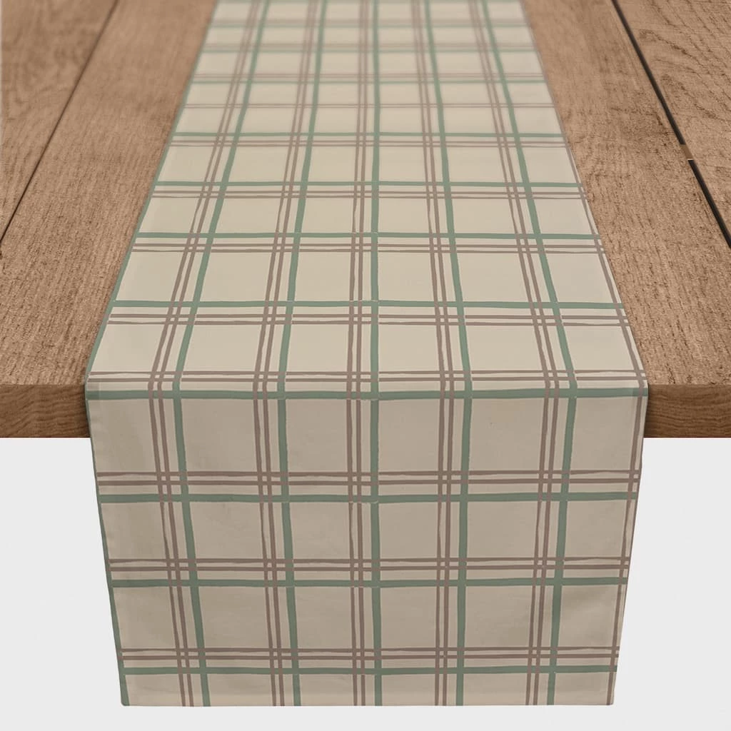Best deal 🎉 72" Brown Holiday Plaid Cotton Twill Runner by Designs Direct ✔️
