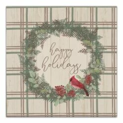 Budget π Happy Holidays Plaid Canvas Wall Art by Designs Direct π